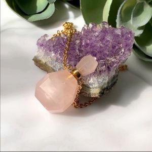 Rose Quartz Bottle Pendent Necklace